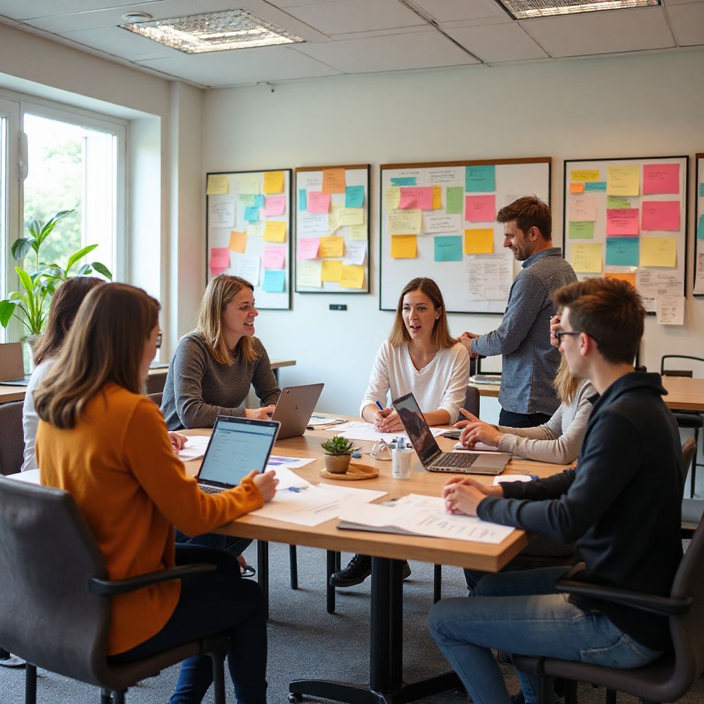 Creative team planning workshop activities